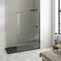 Painel fixo Combi 8mm Anticalcareo Perfil Preto/Cromo