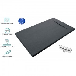 Base de Duche Cinza Acetinado – Antiderrapante e Ultraligeira Mod. NILO