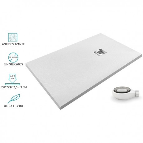 Base de Duche Branca AIRSTONE Ultra-Leve Antiderrapante