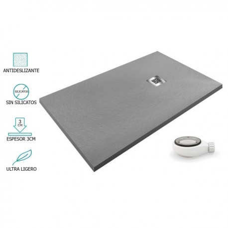 Base de Duche Cinza AIRSTONE Ultraligeira Antiderrapante