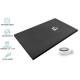 Base de Duche Preta AIRSTONE Ultraligeira Antiderrapante